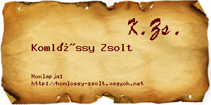 Komlóssy Zsolt névjegykártya