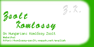 zsolt komlossy business card